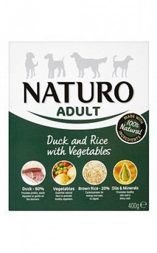 naturo adult kaczka z ryżem i warzywami 150g  zestaw 7szt. karma mokra dla psa