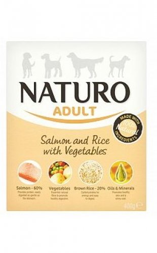 naturo adult Łosoś z ryżem i warzywami 150g karma mokra dla psa