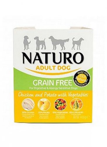 naturo grain free kurczak, ziemniaki i warzywa 400g  zestaw 7szt. karma bezzbożowa