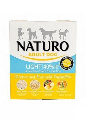 naturo light kurczak z ryżem i warzywami 400g karma mokra dla psa