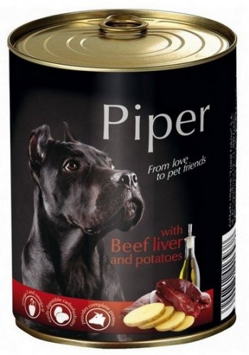 piper wątroba wołowa i ziemniaki puszka 400g karma mokra dla psa