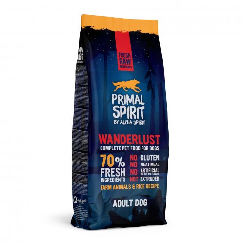 primal spirit 70% wanderlust 12kg kura 50%, ryba 20%