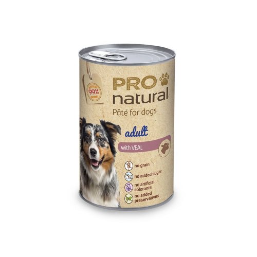 pro natural pasztet dla psa z cielęciną 420g karma mokra dla psa