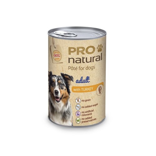 pro natural pasztet dla psa z indykiem 420g karma mokra dla psa