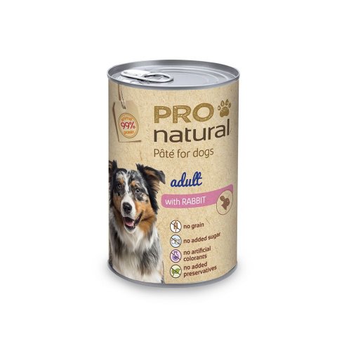 pro natural pasztet dla psa z królikiem 420g karma mokra dla psa