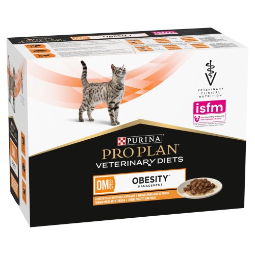 pro plan veterinary diets om obesity management karma dla kotów z kurczakiem 10 x 85g karma mokra dla kota