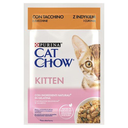 purina cat chow kitten indyk i cukinia saszetka 85g  zestaw 26szt. karma mokra dla kota