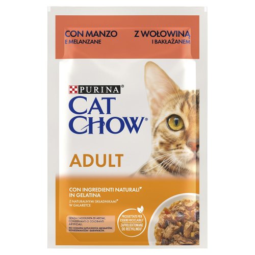 purina cat chow wołowina i bakłażan saszetka 85g karma mokra dla kota