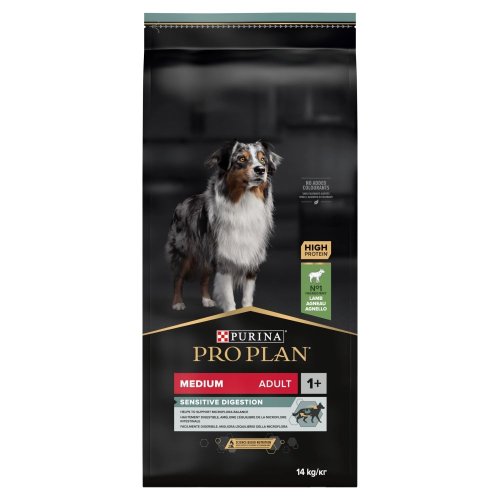 purina pro plan optidigest medium adult jagnięcina 14kg  lekkostrawna karma sucha dla dorosłych psów średnich ras o wrażliwym układzie trawiennym