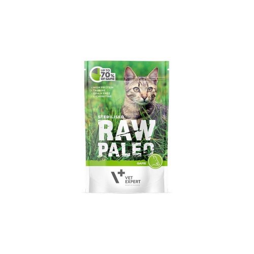 raw paleo sterilised  karma mokra dla kotów dziczyzna 100g  zestaw 12szt. dla kotów sterylizowanych