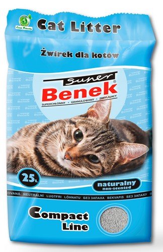 super benek compact niebieski 25l = 20kg żwirek dla kota, bezzapachowy