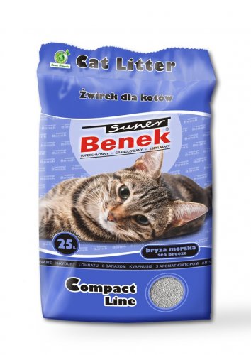 super benek compact zapachowy 25l = 20kg granatowy żwirek dla kota