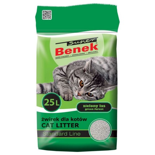 super benek zielony las 25l = 20kg żwirek dla kota