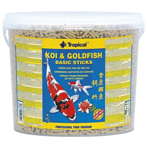tropical pond koi&goldfish basic sticks 5l wiadro pływające pałeczki, 450g 