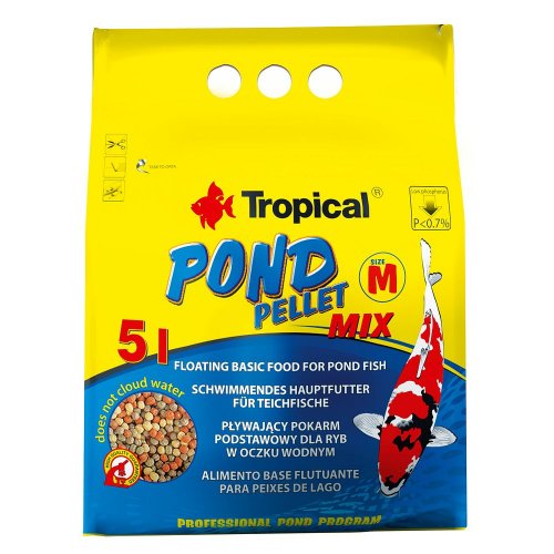 tropical pond pellet mix m 5l worek pływające kulki pelletu, 550g