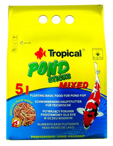 tropical pond sticks mixed 5l worek pływające pałeczki