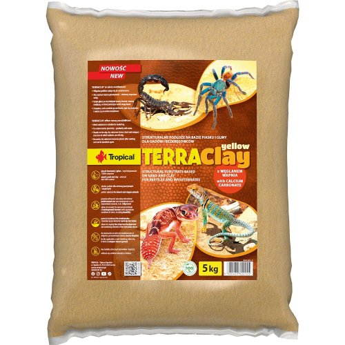 tropical terraclay yellow 5kg glina do terrarium formowalne zółte podłoże do terrarium