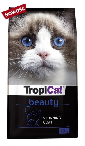 tropicat beauty 10kg  karma dla kotów dorosłych sprzyjająca odpowiedniej kondycji skóry oraz pięknej sierści.