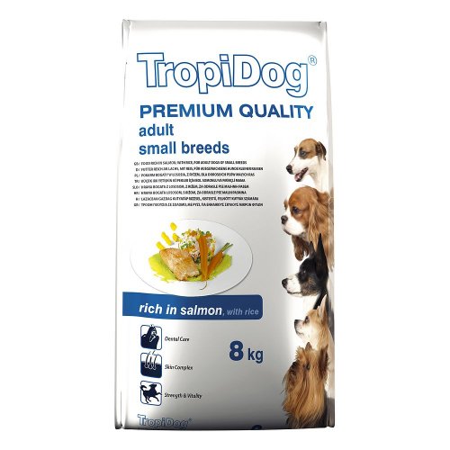 tropidog premium adult small salmon & rice 8kg karma dla małych ras z łososiem i ryżem