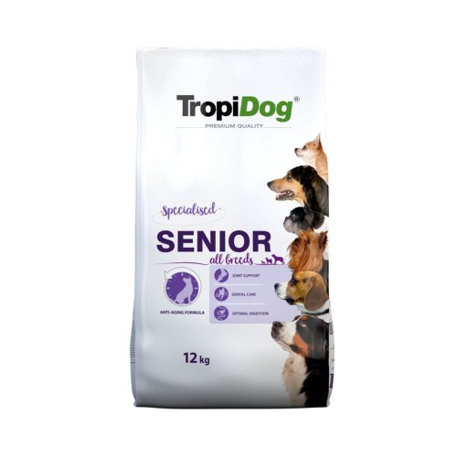 tropidog premium senior all breeds turkey 12kg dla starszych posów z indykiem i ryżem