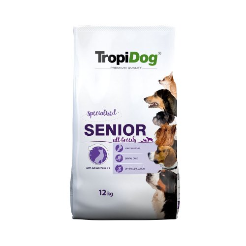 tropidog premium senior all breeds turkey 12kg dla starszych posów z indykiem i ryżem