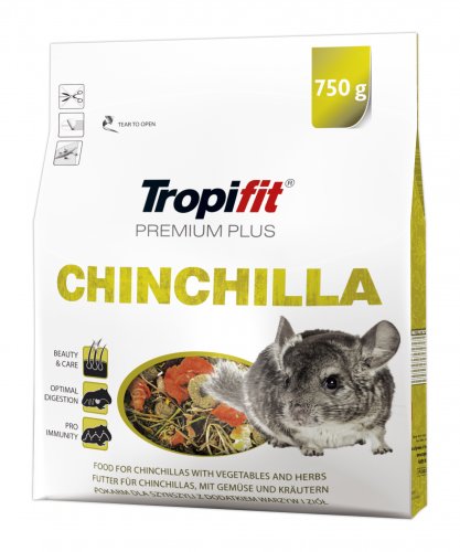 tropifit premium plus chinchilla dla szynszyli 750g z dodatkiem warzyw i ziół