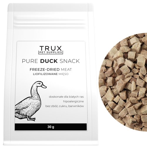 trux pure duck snack 30g - liofilizowane mięso kaczki przysmak dla psów i kotów