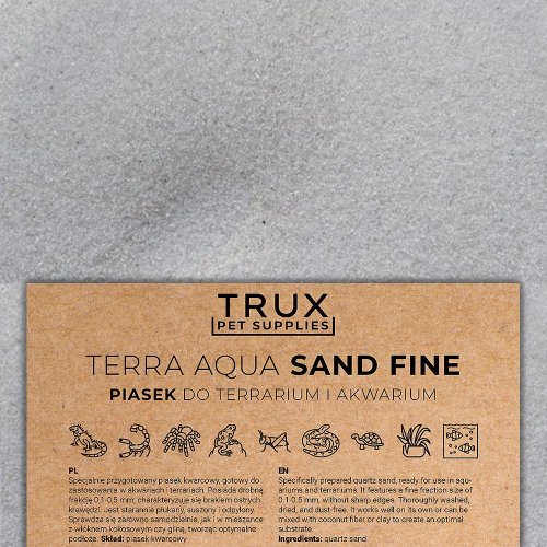 trux terra aqua sand fine 5kg - piasek do terrarium i akwarium drobny biały piasek kwarcowy
