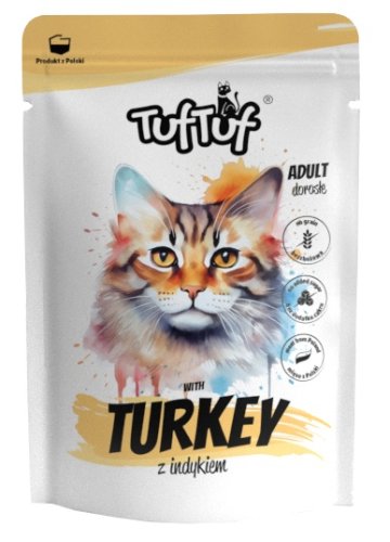 tuf tuf mielonka z indykiem dla kota saszetka 300g karma mokra dla kota