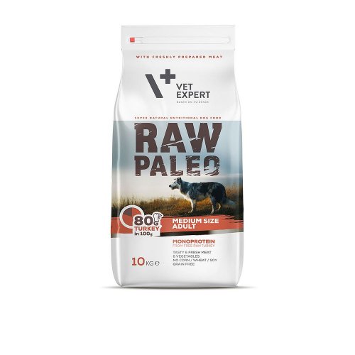 vetexpert raw paleo adult medium 10kg monoproteinowa karma dla średnich ras