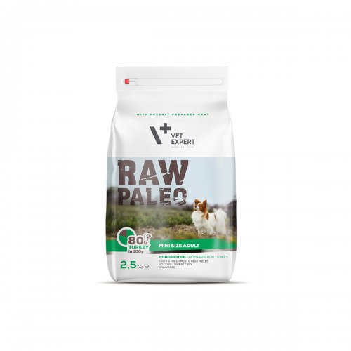 vetexpert raw paleo adult mini 2,5kg monoproteinowa karma dla małych ras