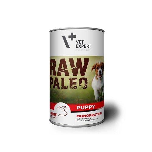 vetexpert raw paleo karma dla szczeniąt wołowina 400g monoproteinowa, naturalna, bezzbożowa