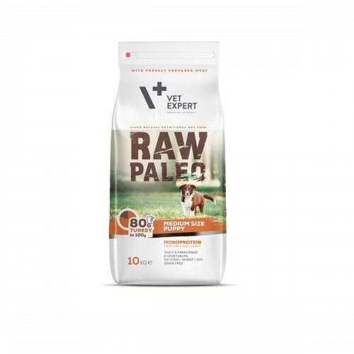 vetexpert raw paleo puppy medium 10kg monoproteinowa karma dla szczeniąt średnich ras