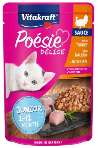 vitakraft poesie deli sauce junior indyk saszetka 85g karma mokra dla kota