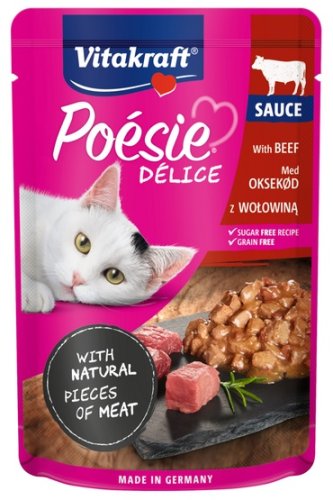 vitakraft poesie deli sauce wołowina saszetka 85g karma mokra dla kota