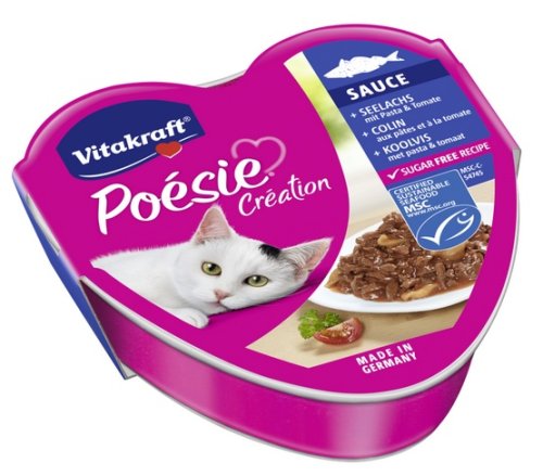 vitakraft poesie sos dorsz z makaronem w sosie pomidorowym tacka 85g karma mokra dla kota