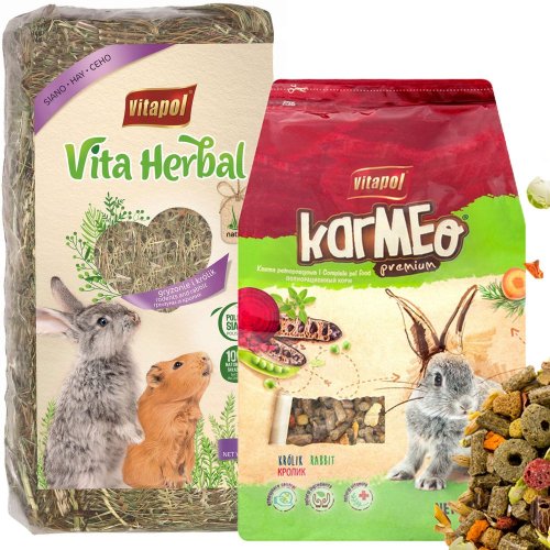 vitapol pokarm dla królika 2,5kg + siano vita herbal 800g 