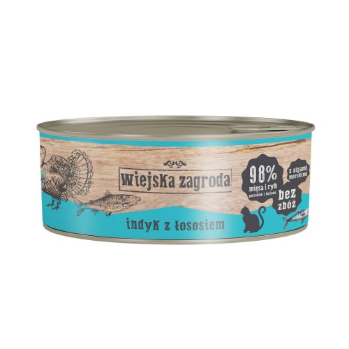 wiejska zagroda kot indyk z łososiem 85g puszka karma mokra dla dorosłych kotów