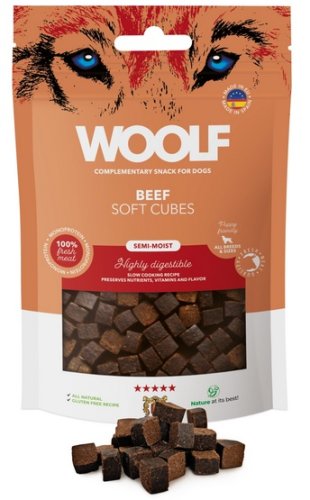 woolf soft cubes monoprotein beef 100g 
