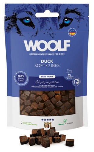 woolf soft cubes monoprotein duck 100g 