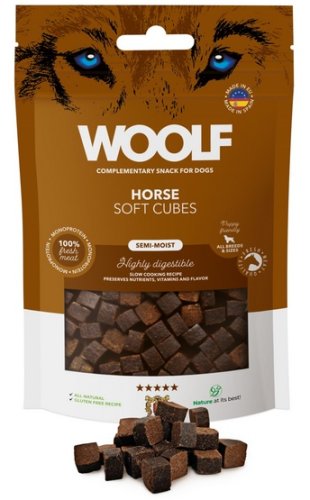woolf soft cubes monoprotein horse 100g 