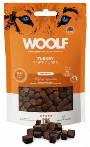 woolf soft cubes monoprotein turkey 100g 